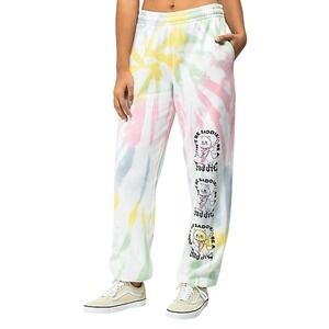 Zumiez NGOrder Saddie Baddie Multicolor Tie Dye Sweatpants, Size 6, Anime, Y2K